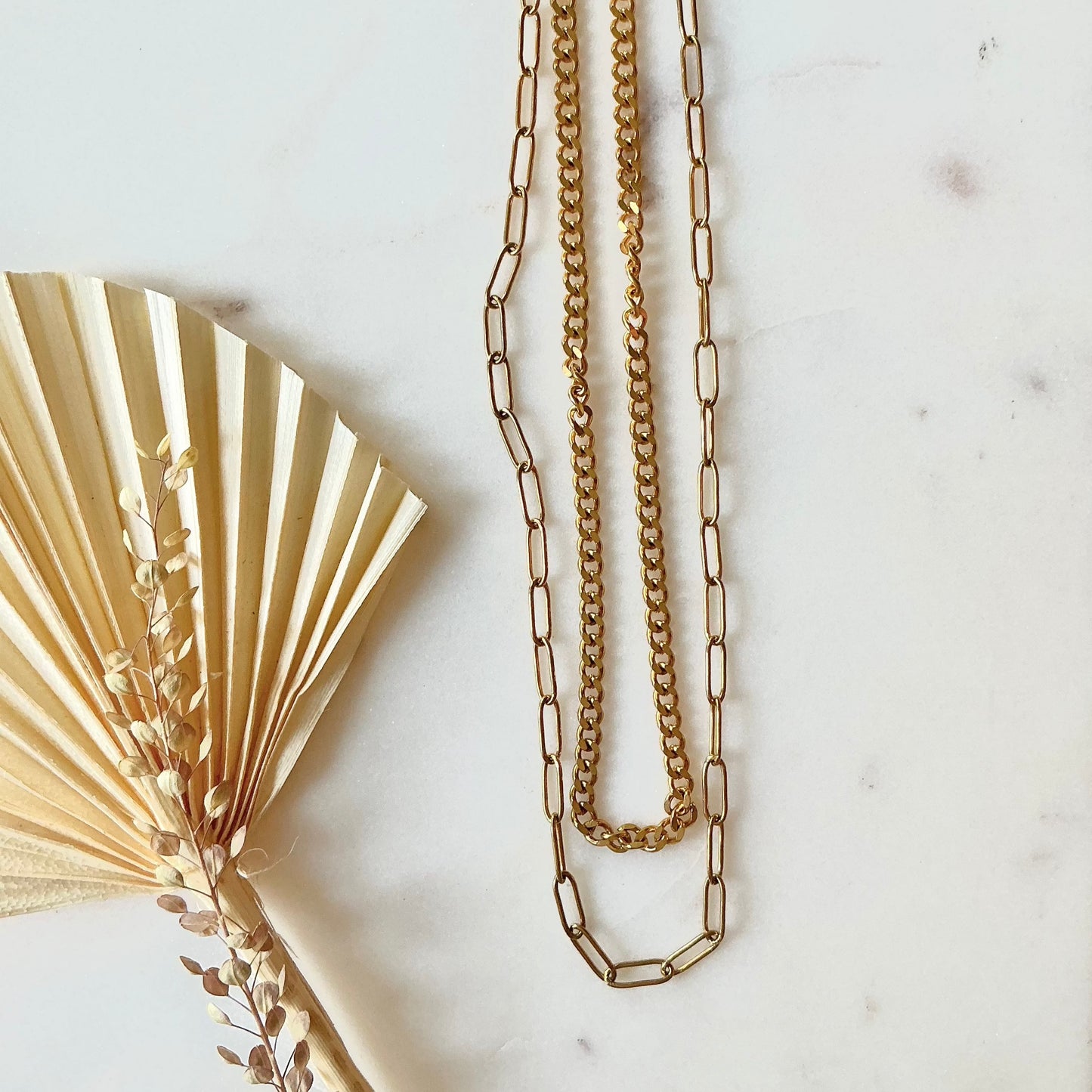 paperclip two layered necklace