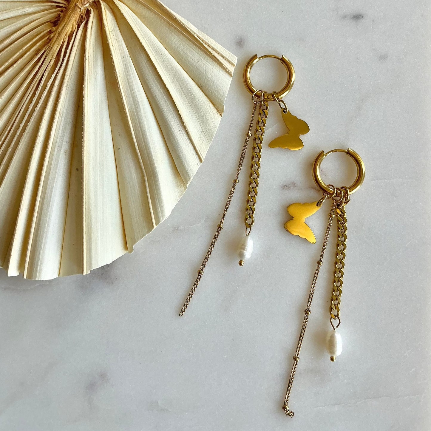 butterfly charm hoops