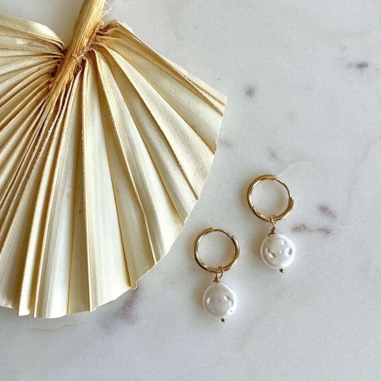 pearl drop hoops