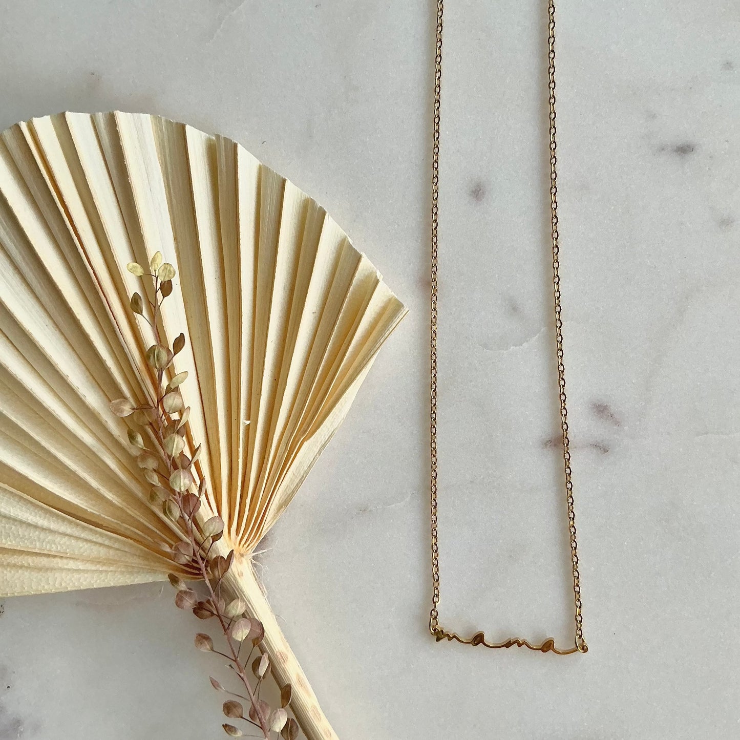 cursive mama necklace