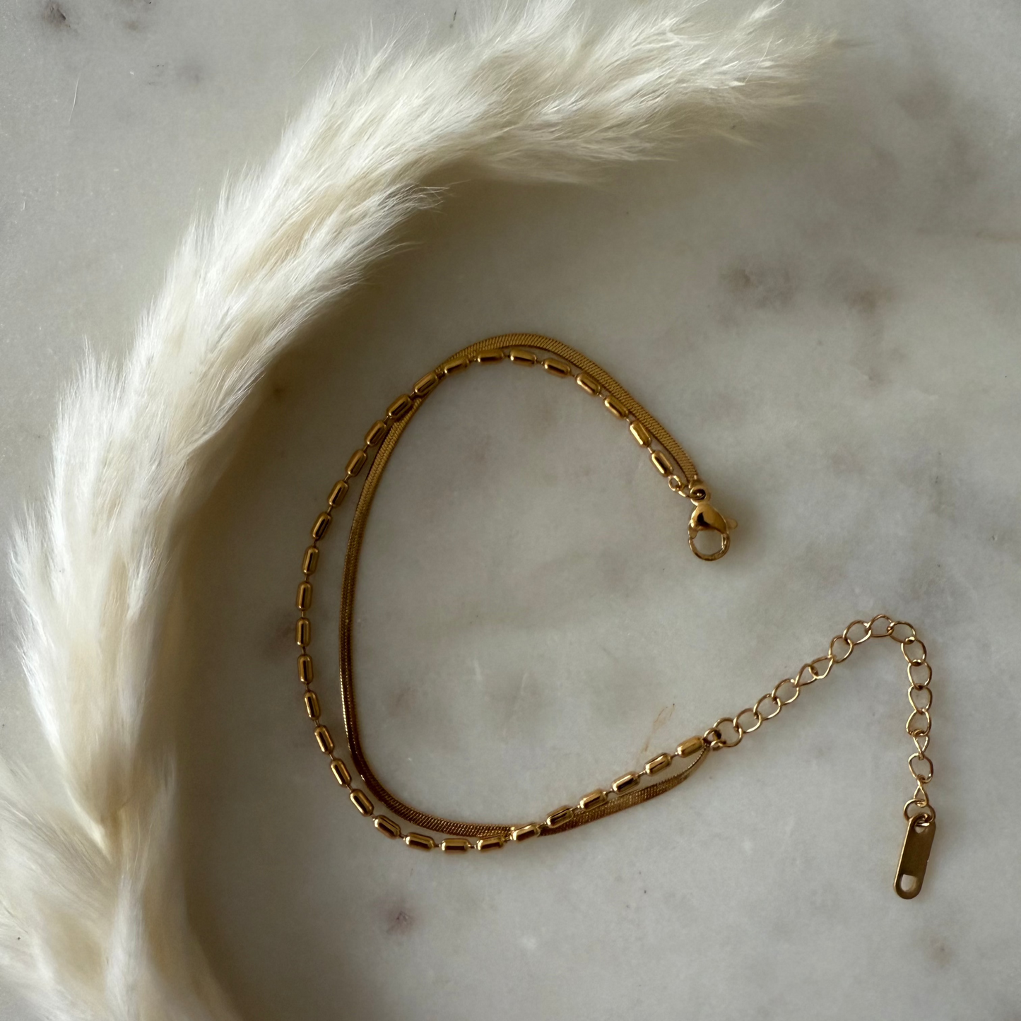 dainty double chain bracelet