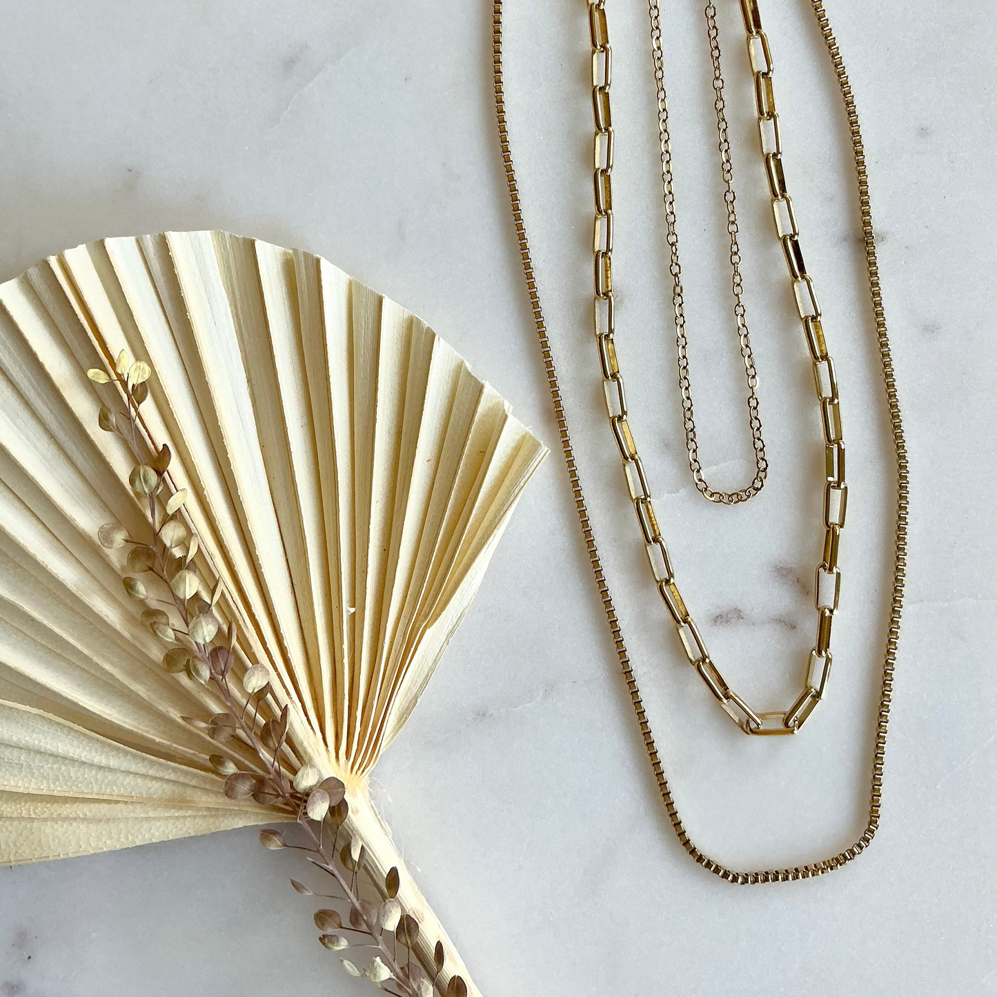 triple chain layered necklace