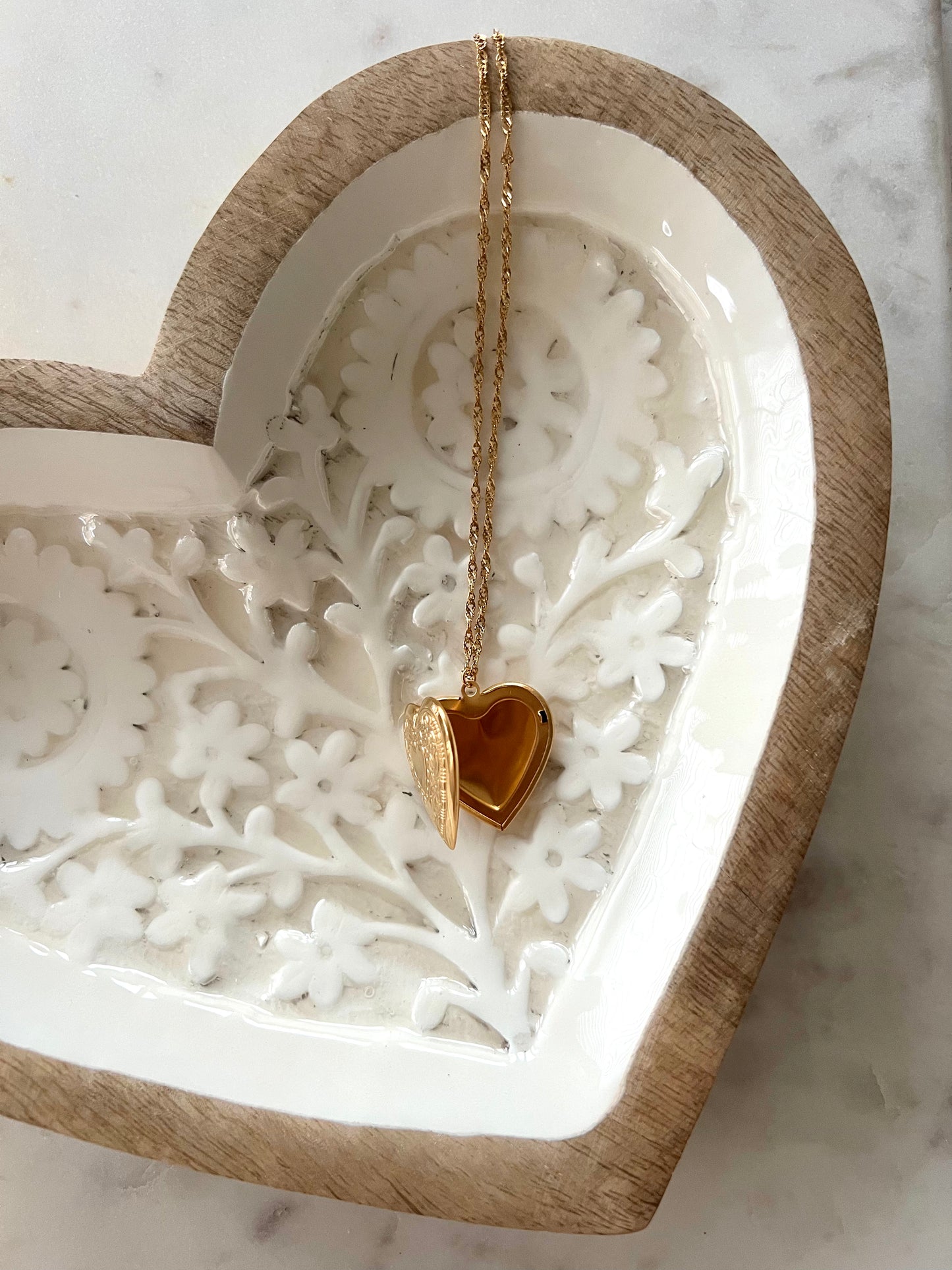 big engraved heart locket